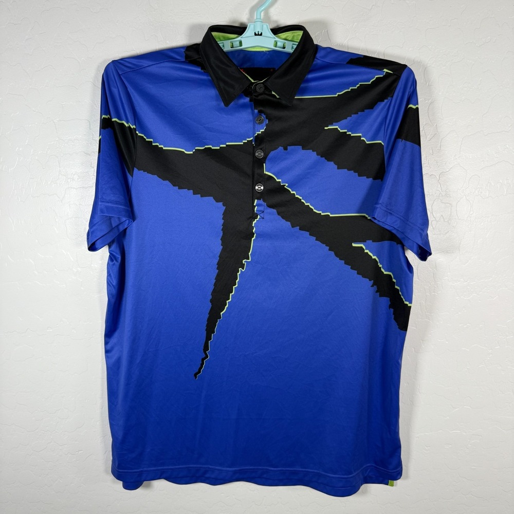 Jamie Sadock Polo Shirt Mens XL Blue Black‎ Golf Performance Stretch Golfer